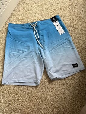 Hurley Light Blue to Pale Blue Ombre Boardshorts